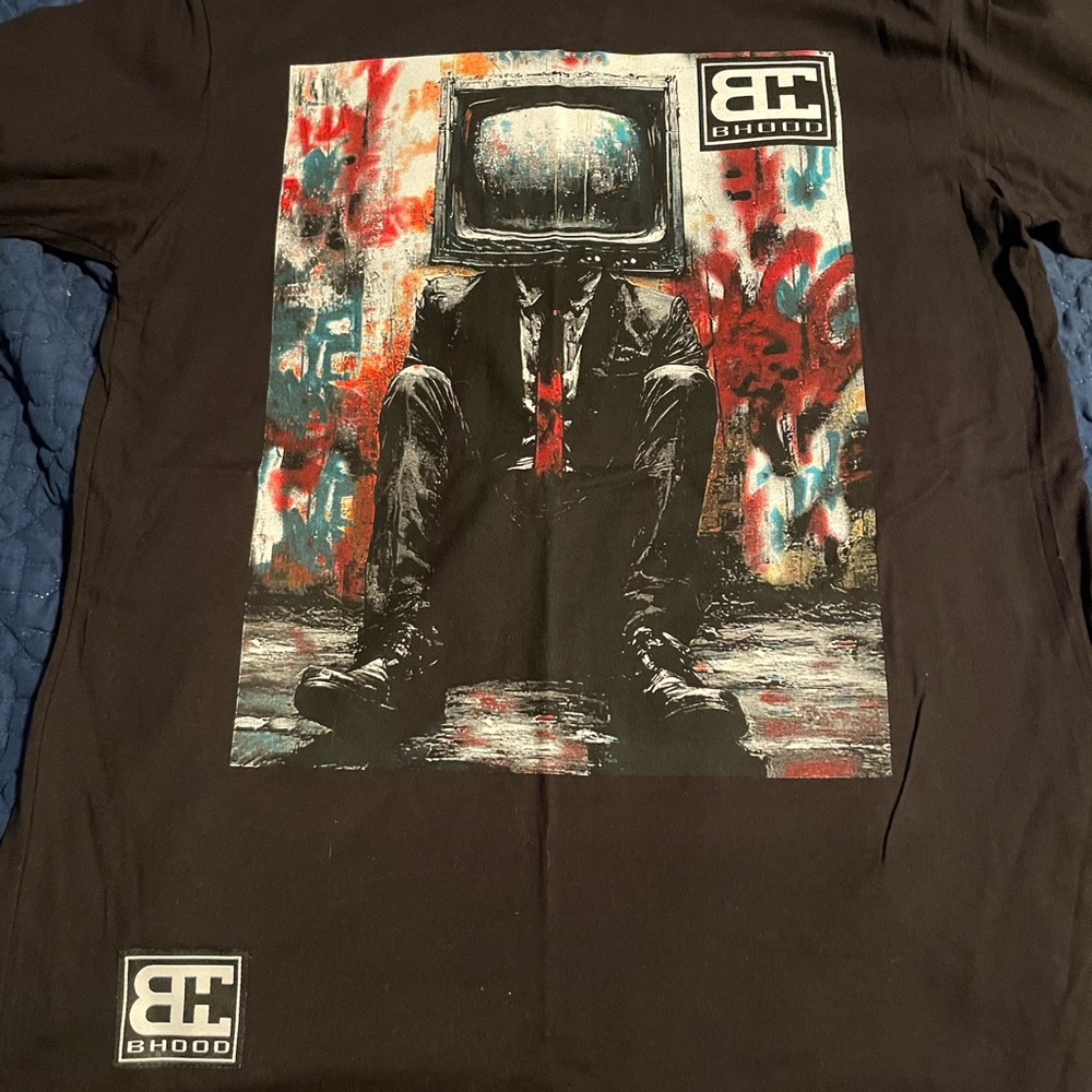 Black Graphic Tee for Men